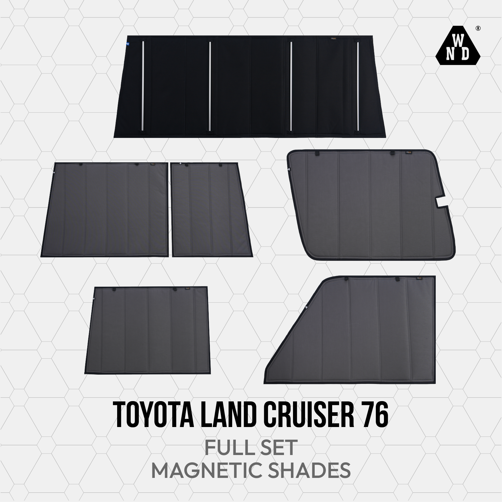 Toyota Land Cruiser LC76 Magnetic Window Shades